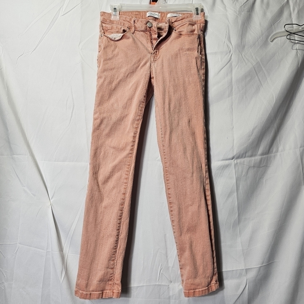 Jessica Simpson rolled crop skinny jeans canyon pink